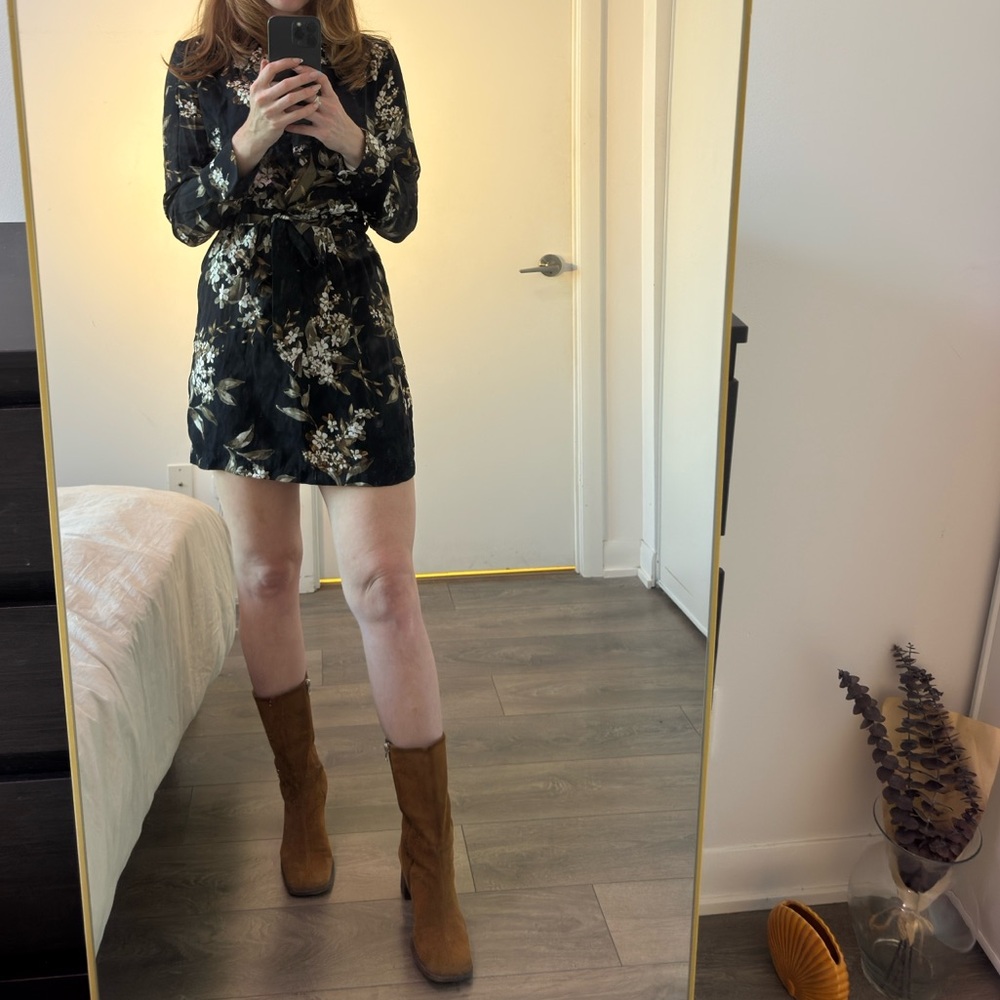 Floral Black Dress